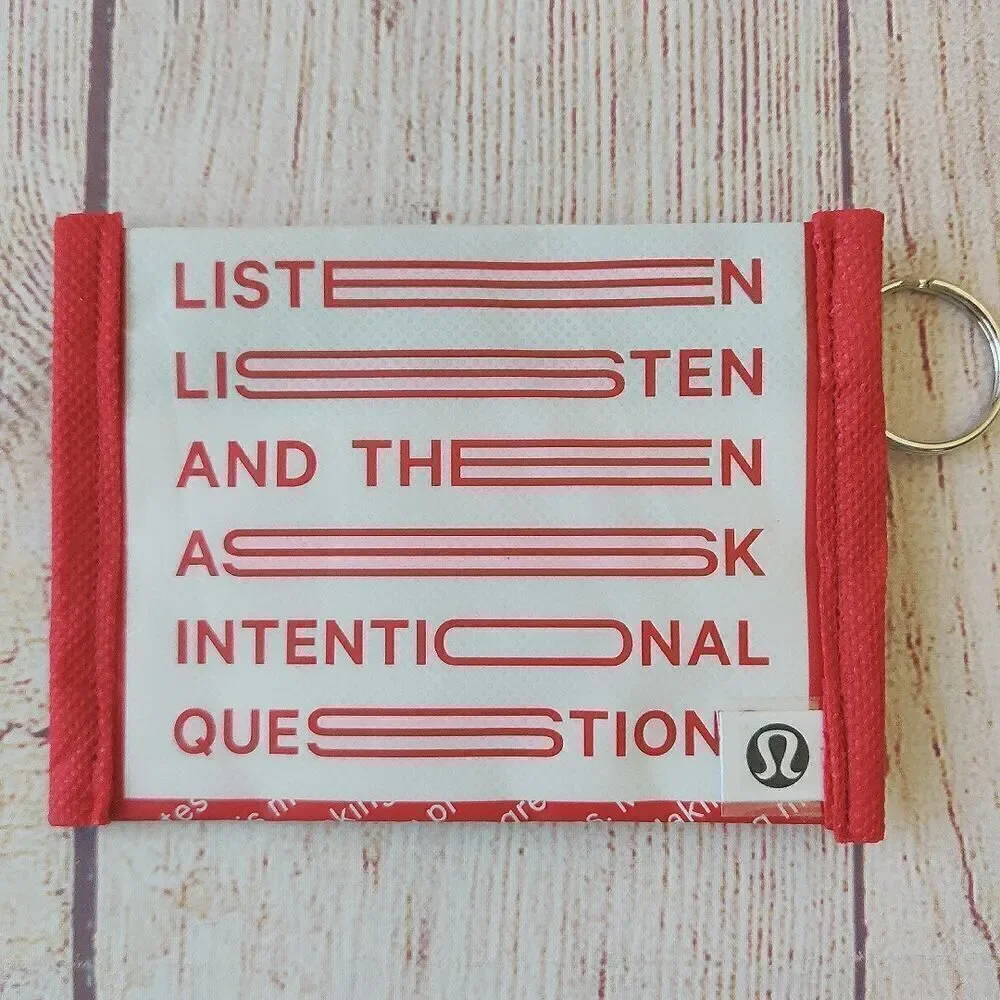 Lululemon Yoga handmade credit card ID coin holder with keychain